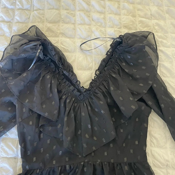 Miss Me black chiffon ruffle mini dress - Picture 4 of 9